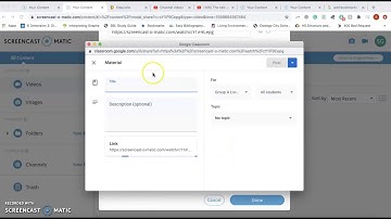 Screencastomatic Google Classroom upload