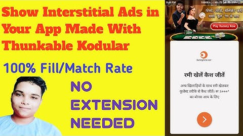 Show Interstitial Ads in Thunkable Kodular Appybuilder and Earn Money Online Without Investment