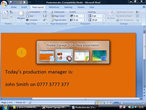 Using Microsoft Word documents in Repeat Signage software