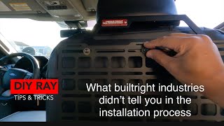 BUILDRIGHT INDUSTRIES didn’t tell you about installation process of RIGID SEATBACK MOLLE PANEL KITS