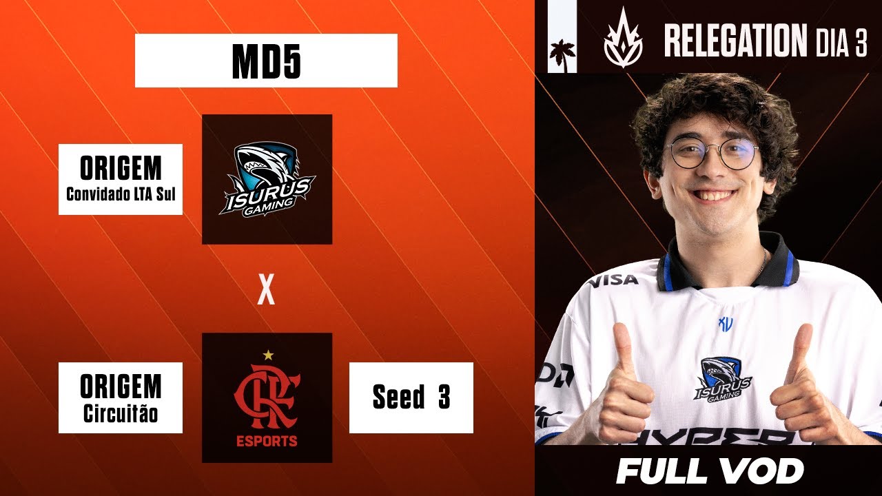 🏆 Hoje é dia de Flamengo contra Isurus! De um lado, a Isurus luta para garantir sua permanência na liga e não pretende abrir mão desse posto facilmente. Do outro, Flamengo sonha em conquistar o acesso e levar mais um time brasileiro para representar o CBLOL em 2026! 🏆

📌 Programação das partidas:


Relegation CBLOL:
13h00 - FLA x ISG (MD5)



🔴 Acompanhe nossas redes sociais:
🟢 Kick: baianotv
🔥 Tiktok: ilhadaslendas
📺 Twitch: Baiano
📸 Instagram: @ilhadaslendas
🐦 Twitter: @ilhadaslendas

🎯 Não esqueça de deixar o like, comentar e se inscrever! 

#FLA #ISG #BaianoTV #IlhaDasLendas #LeagueOfLegends #CBLoL