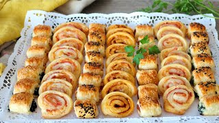 Canapés de hojaldre fáciles y rápidos para Navidad. ¡Muy económicos!