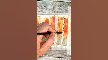 EASY WAY To Vibrant Watercolor Autumn Birch Trees 🍁 #Shorts