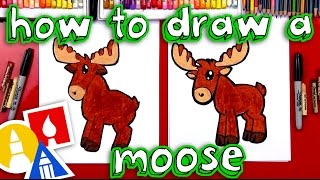 How To Draw A Cartoon Moose