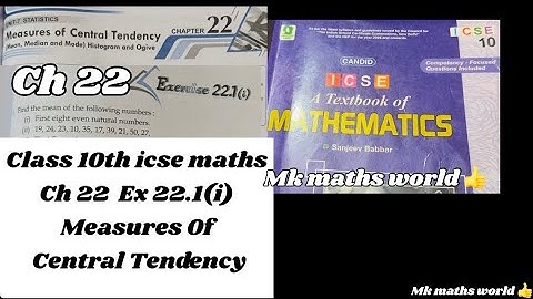 Class 10th icse maths Ch 22 Measures of Central Tendency Ex 22.1(i)