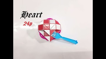 SLOW TUTORIAL - Magic Ruler Puzzle or Snake Cube 24 - Heart - 心