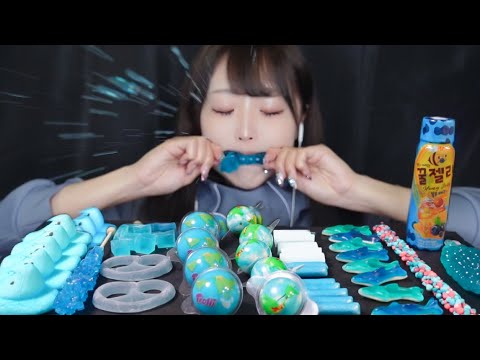 【ASMR】青のお菓子の咀嚼音💙【Blue sweets】