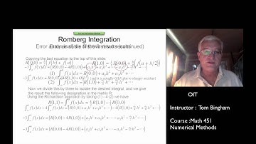 OIT Math 451 session 5.2: Romberg Integration