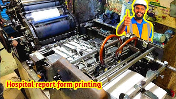 Hospital report form printing by hamada 600 offset printing machine. Doctor report form printing