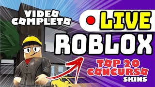 Video completo da live top 20 do concurso de skins Roblox Zumbi Calvo 🟢