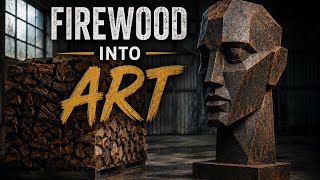 Firewood into Art - power carving lodgepole