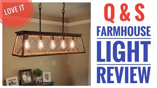 Review Q & S Farmhouse Rustic Chandelier Light Fixture 5 Light Looks Great!