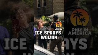 ICE Agent Pepper-Sprays Woman Filming From the Sidewalk in NYC