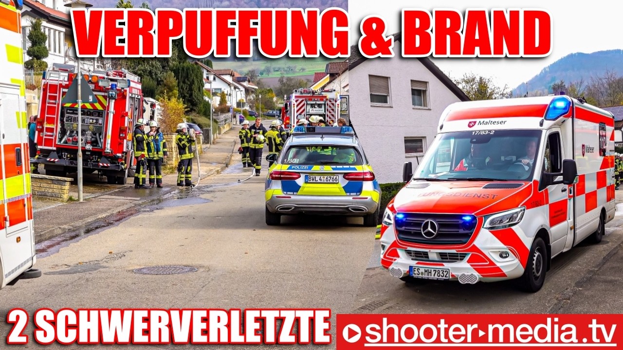 🔥  VERPUFFUNG mit BRAND - 2 SCHWERVERLETZTE  🔥 | 🚒  Feuerwehr mit Rettungseinsatz  🚒