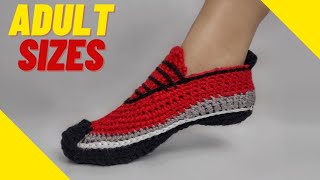 Easy Crochet Sneaker Slippers For Adults