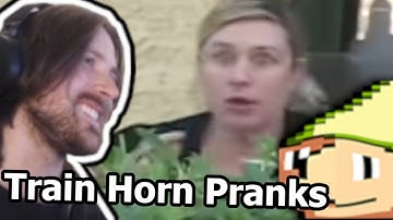 Forsen Reacts To The Best Of Train Horn Pranks