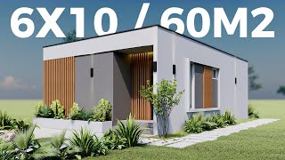 🏡 Casa Moderna 6x10 metros / Plano de casa pequeña y moderna (60m²) 👈