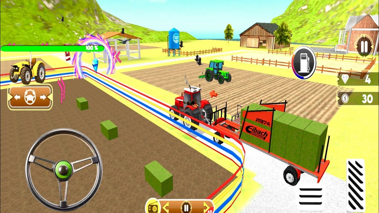 Real Tractor Village Farming Gameplay - Farming Simulator Games - Andriod Gameplay