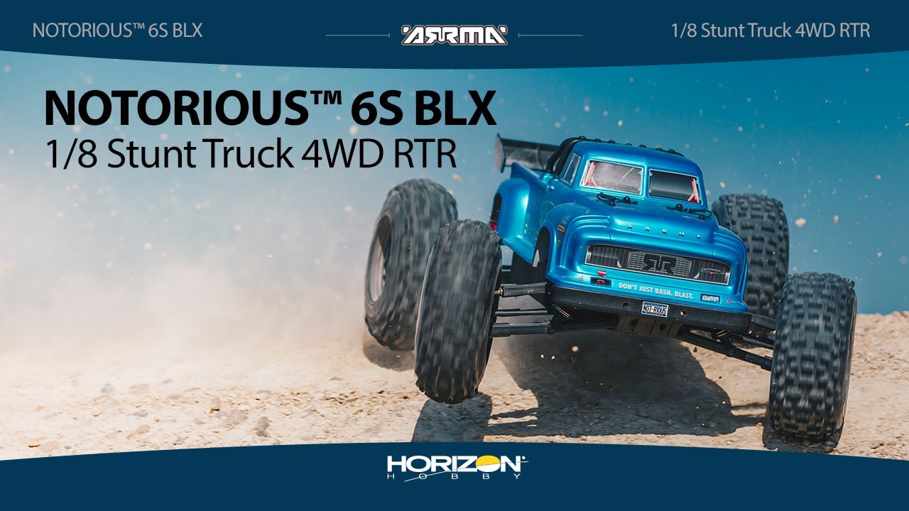 ARRMA 1/8 NOTORIOUS 6S 4X4 RTR Brushless Stunt Truck | Horizon Hobby