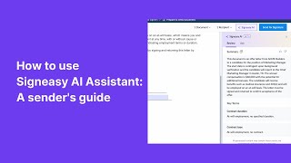 How to use Signeasy AI Assistant: A sender's guide