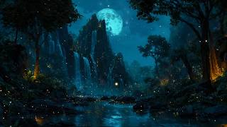 🌙 Firefly Village in the Enchanted Forest ✨ | Relaxing Night Nature Sounds for Sleep 😴