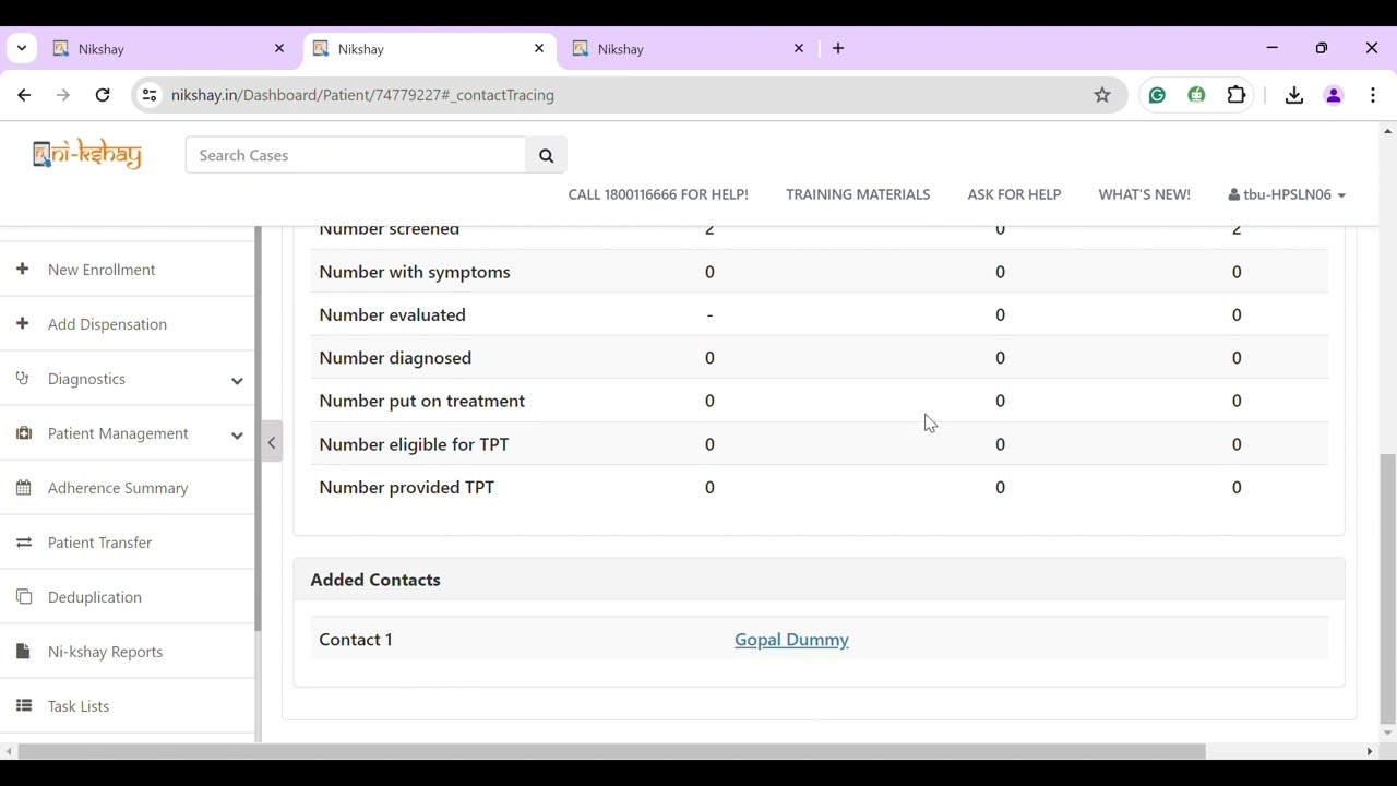 7. How to update the contact tracing details of TB patients in Ni-Kshay_ Web Portal