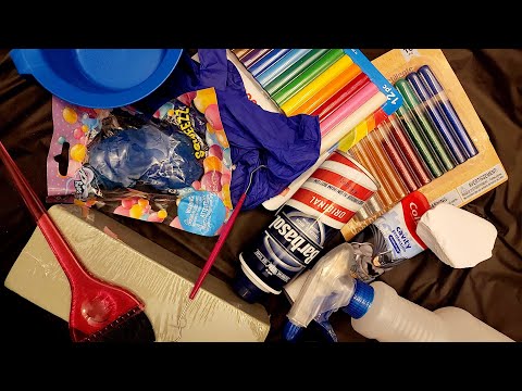 ASMR | Super Messy Trigger Collision- Shaving Cream, Glitter Glue, Chalk, and More [Minimal Talking]