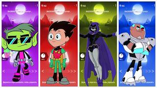 Teen Titans GO Tiles Hop Challenge  Beast Boy vs Robin vs Raven vs Cyborg! screenshot 2