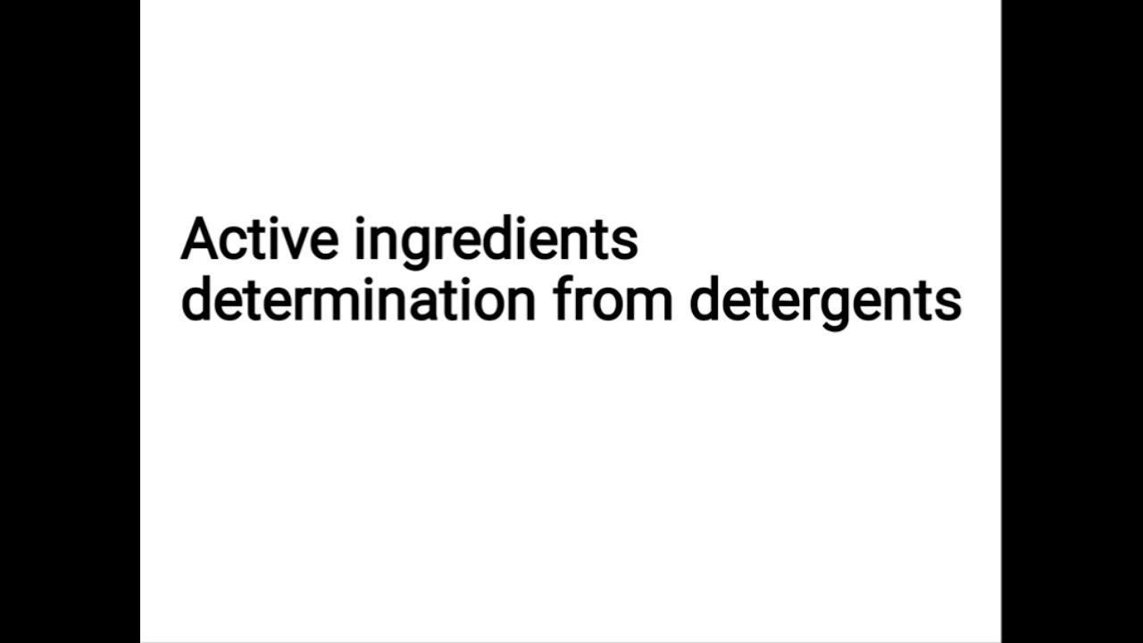 Analysis of Soap & detergents Determination of active ingredients from detergents YouTube
