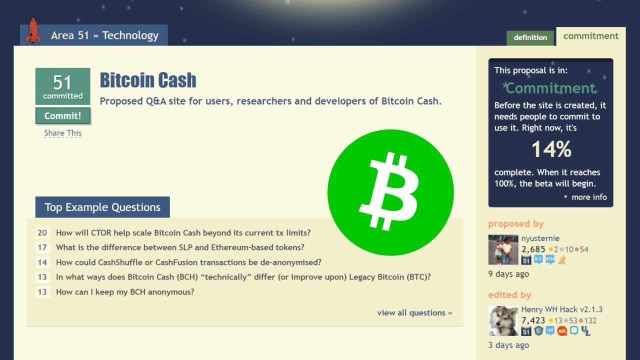 Bitcoin Cash on Stack Exchange