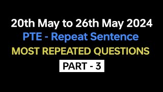 PTE Repeat Sentence (Part-3) May Exam Prediction / repeat sentence practice pte #pte #beattheptemax