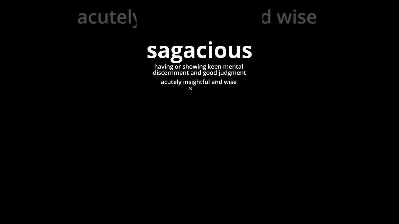 Video Word Of The Day - Sagacious