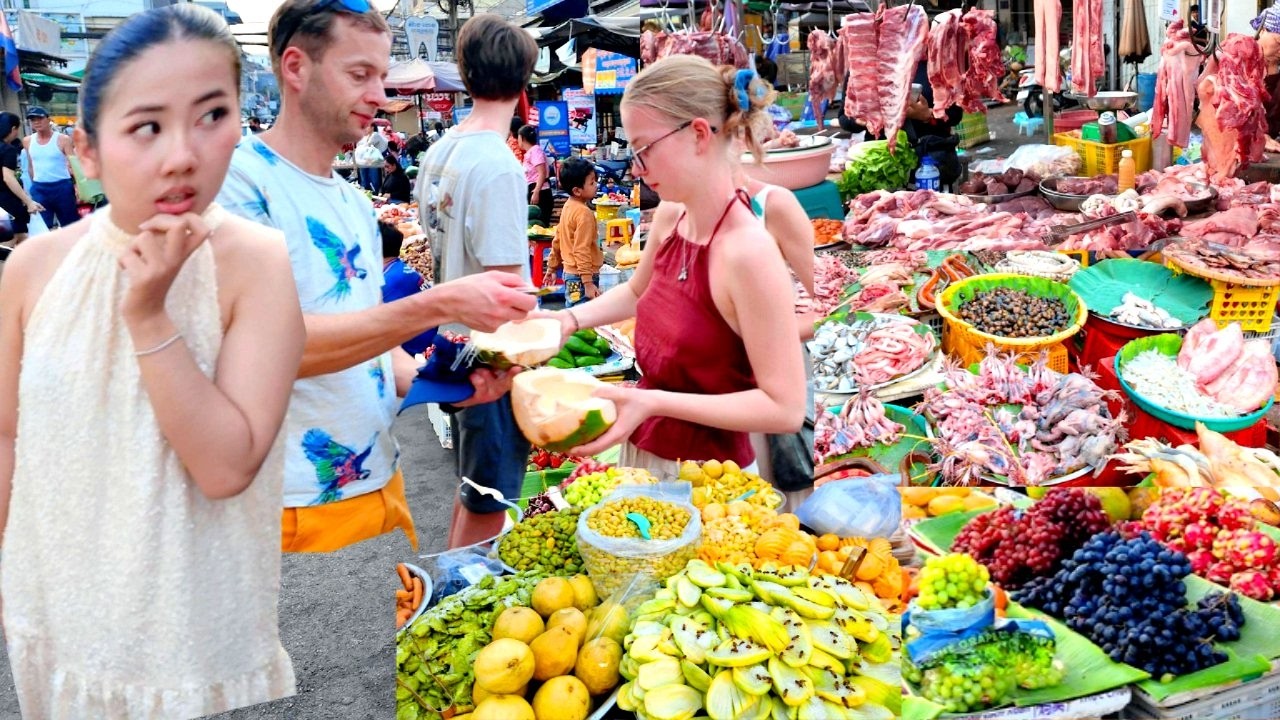Amazing Walking Tour 2026! CAMBODIAN Street Food - Evening Toul Tom Poung Market, Phnom Penh City