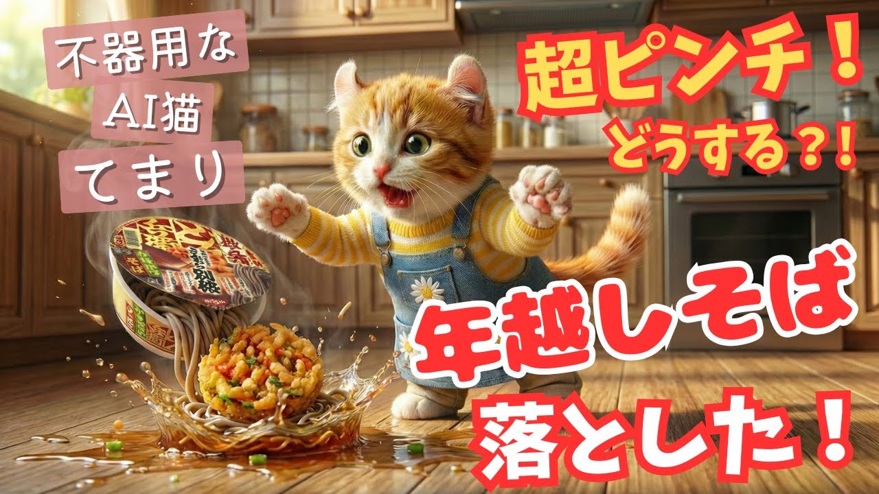 やらかした！年越しそばが無くなった！【不器用なAI猫てまり】