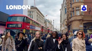 London Walk 🇬🇧 OXFORD STREET, Marble Arch to Tottenham Court Road | Central London Walking Tour. HDR