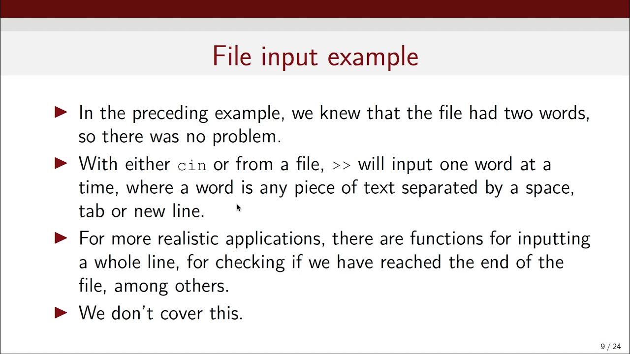 Lecture 10 - File input and output in C++ - YouTube