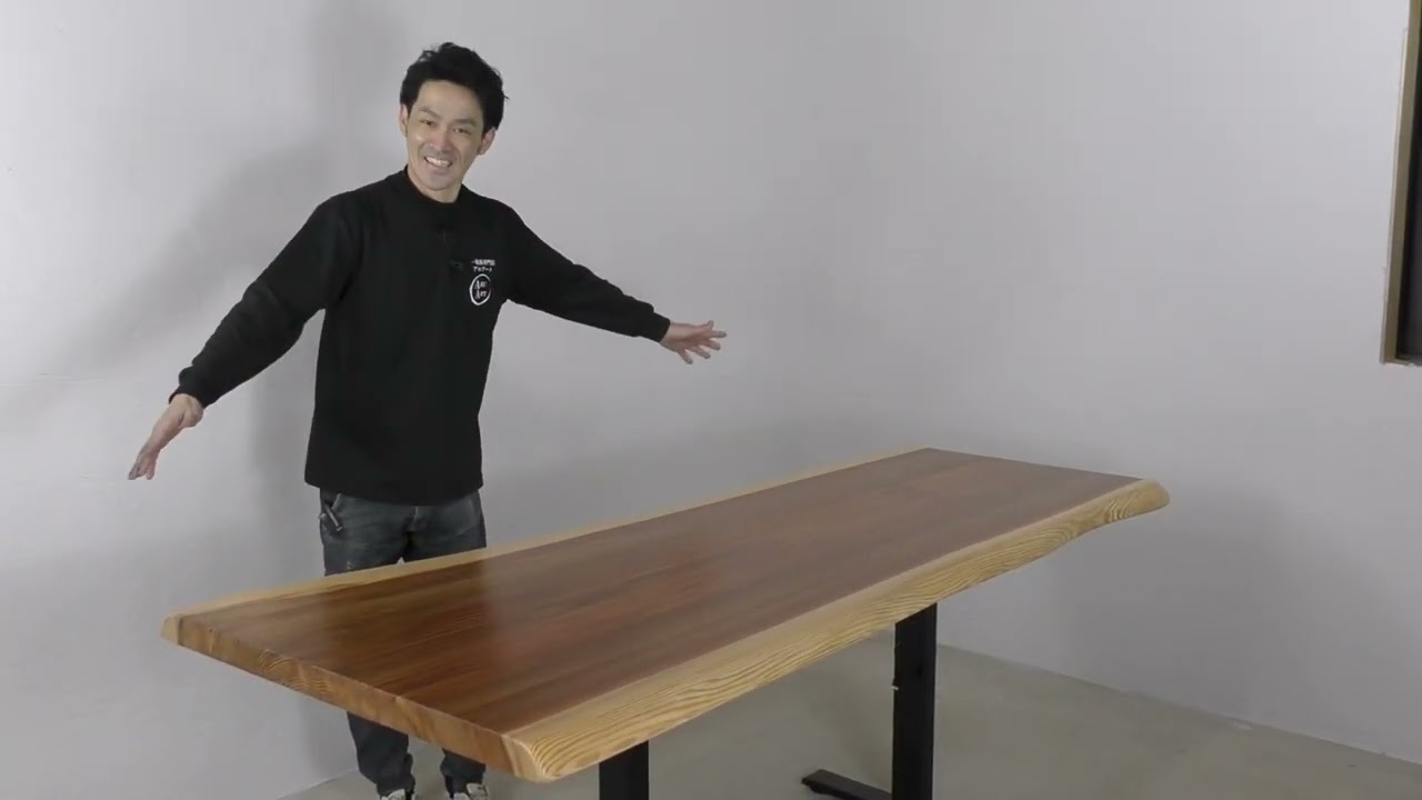 一枚板 電動昇降デスク オーダーメイド 一枚板 電動昇降デスク