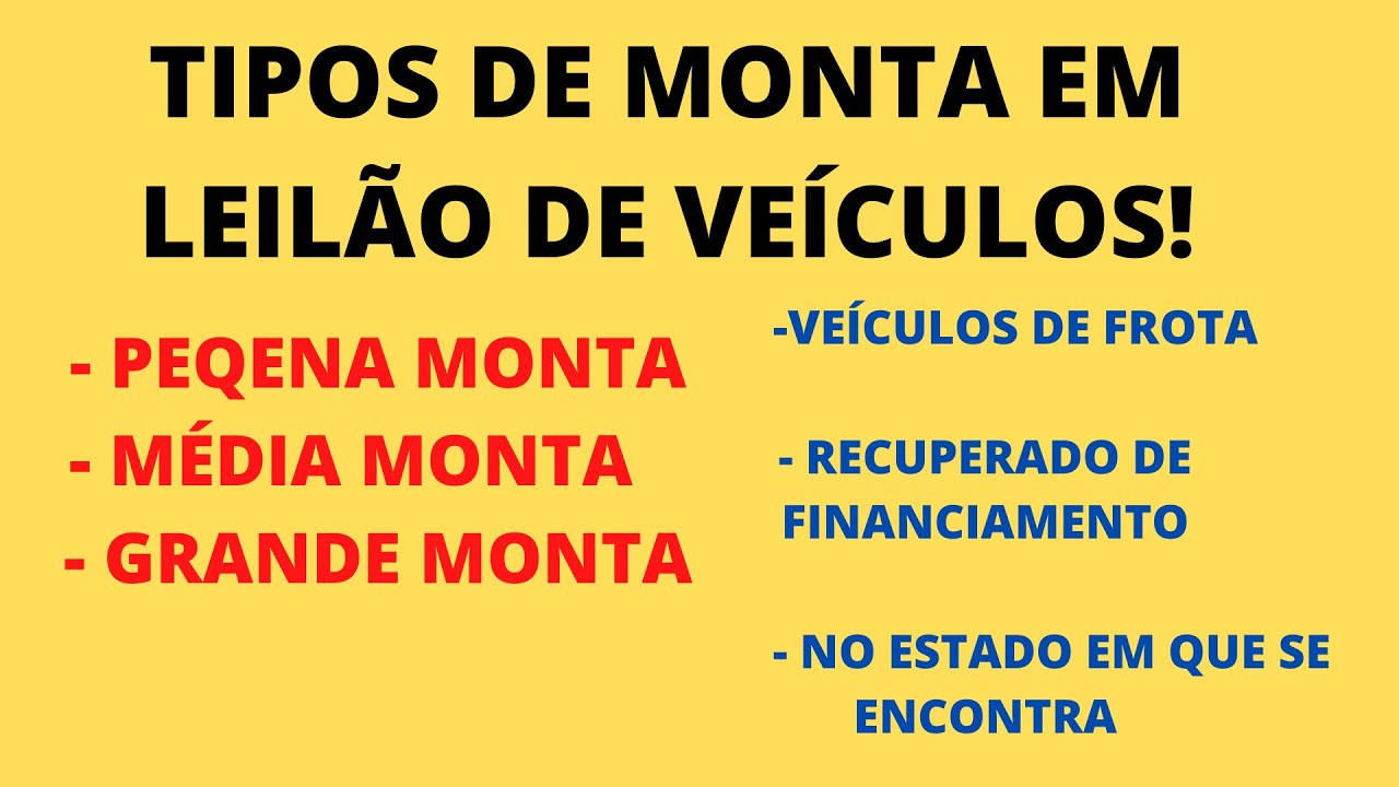 O que é veículo Pequena monta, Média Monta, Grande monta, veículo de ...