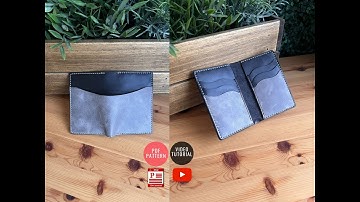 Making  a Leather Vertical Bi-Fold Wallet , PDF Pattern, by #vikingsleatherdesign