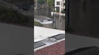 Tesla Plows Through Flooded San Diego Street