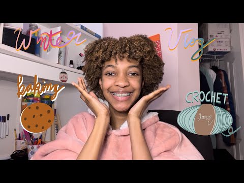 winter vlog (baking, crochet, learning Korean) ❄️