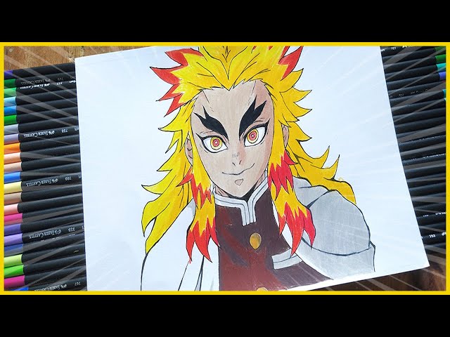 desenhando kyojuro rengoku #hashira #viral #tiktok #slayer #demon #des