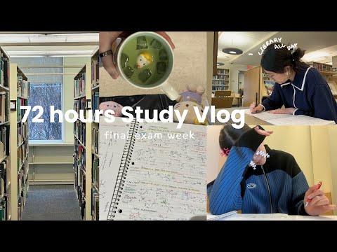 72 hr study vlog ( ;´ - `;) | uni final exam week, library days, stress eating, how I study ft. updf
