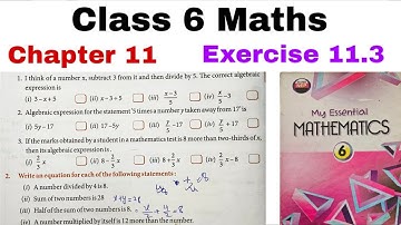 Class 6 Maths Chapter 11 | Exercise 11.3 | Algebra | CBSE | Solutions in Hindi | NEP