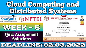 Cloud Computing and Distributed Systems | NPTEL | week 5 | assignment solution 5