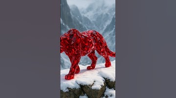 Snow Leopard Fusion with Red Ruby 🥶😍#fusion #hybrid #animation #ai #shorts