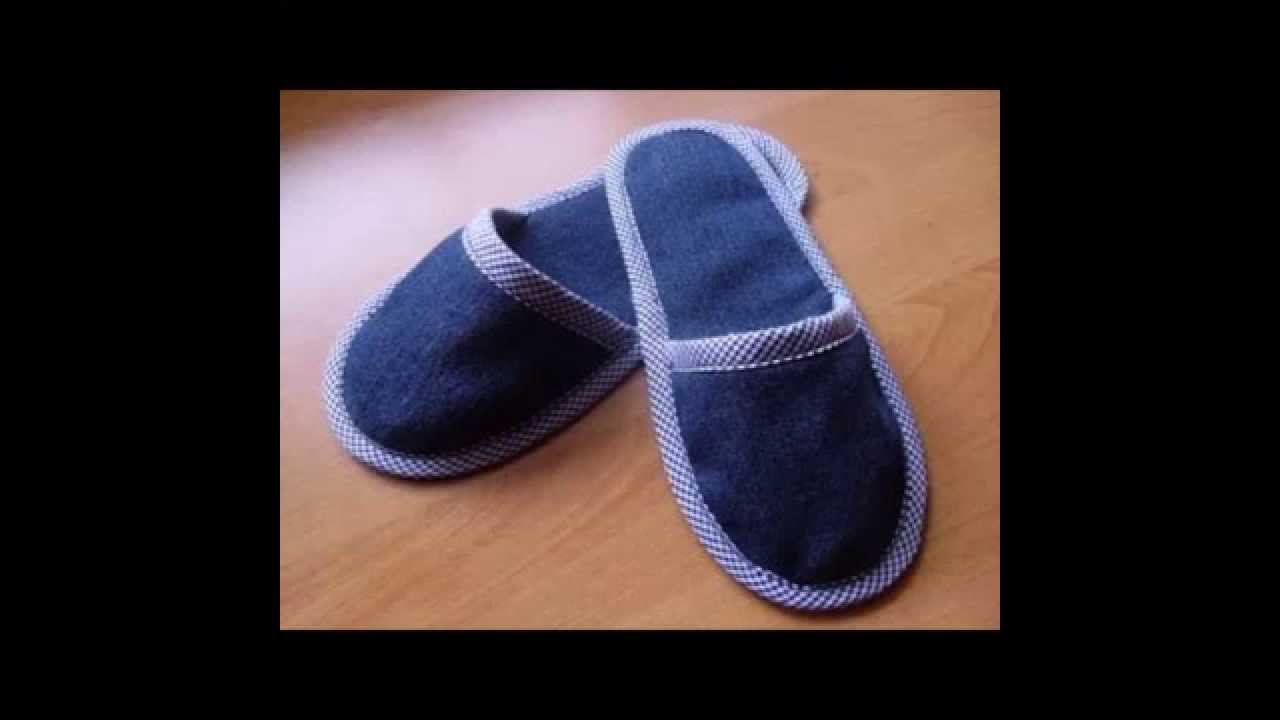 How to make a denim slippers.Как сделать джинсовые тапочки - YouTube