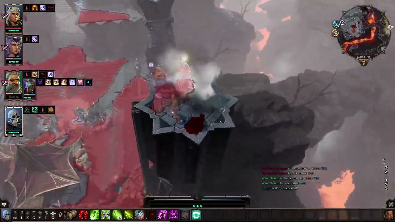 DOS2 Tactician fight: The Shadow prince with a level 11 party (Hydro/Aero) 1 round