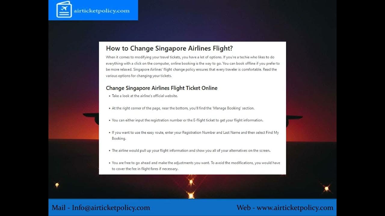 Singapore flight change policy singapore airlines change flight