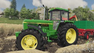 Tractor Traktor John Deere with two Trailers | Cultivation of sowing and wheat harvest Traktory JCB